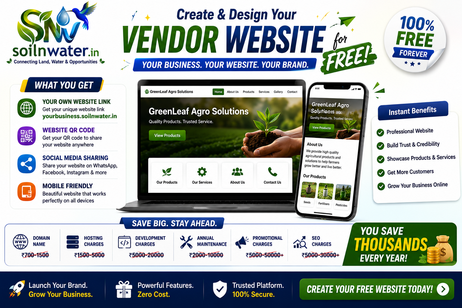 CREATE VENDOR WEBSITE FOR FREE